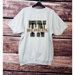 Alore Vtg 1993 Great Smoky Mtns Tennessee Adult XL Sweatshirt Plaid Appliqués